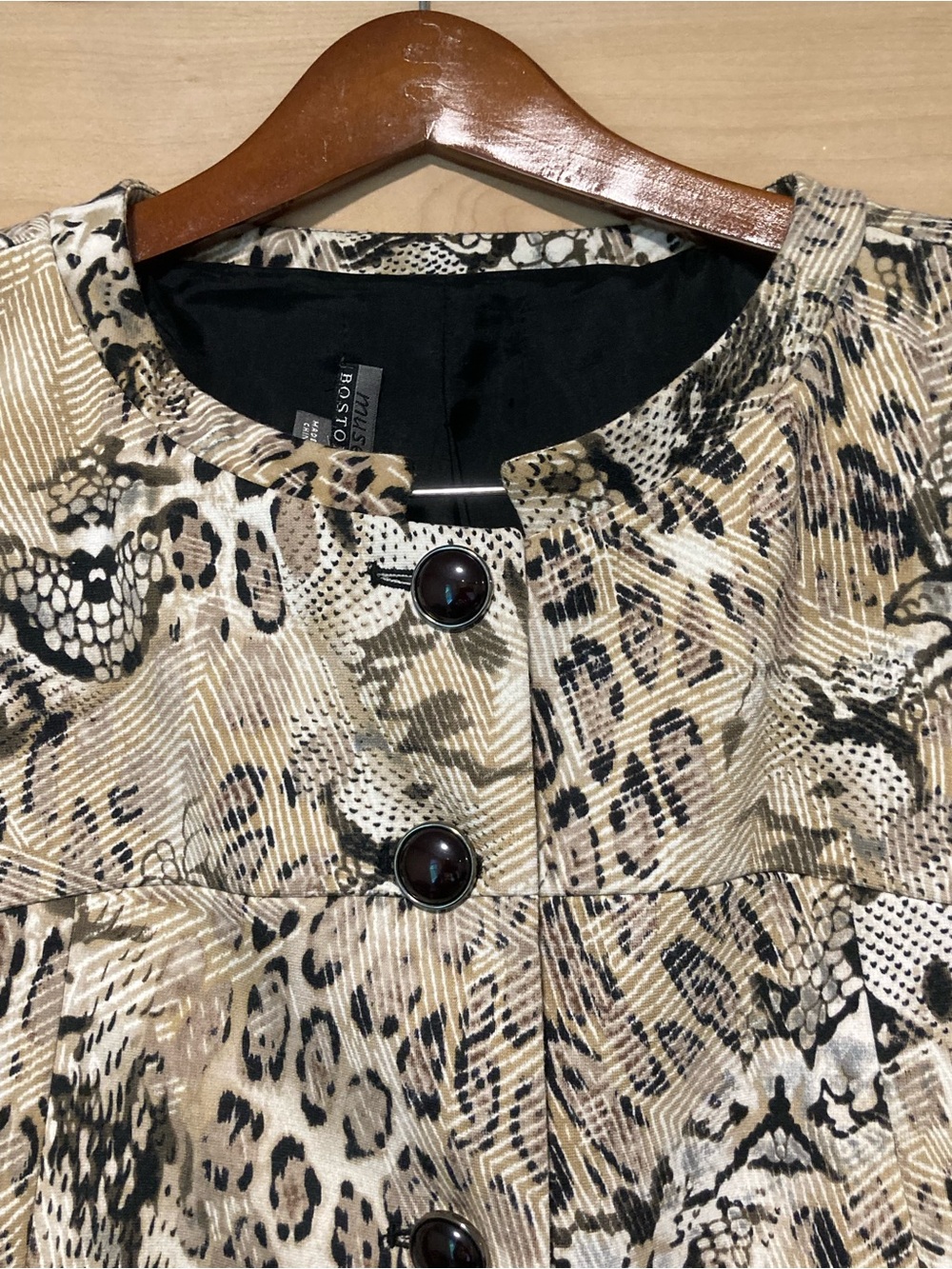 Muse for Boston Proper Women’s Long Jacket Size 10 Lined Multicolor Animal Print - Picture 3 of 10